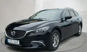 Svart kombi Mazda 6, registreringsskylt OZG 260. Kanske ett problem med bilen?