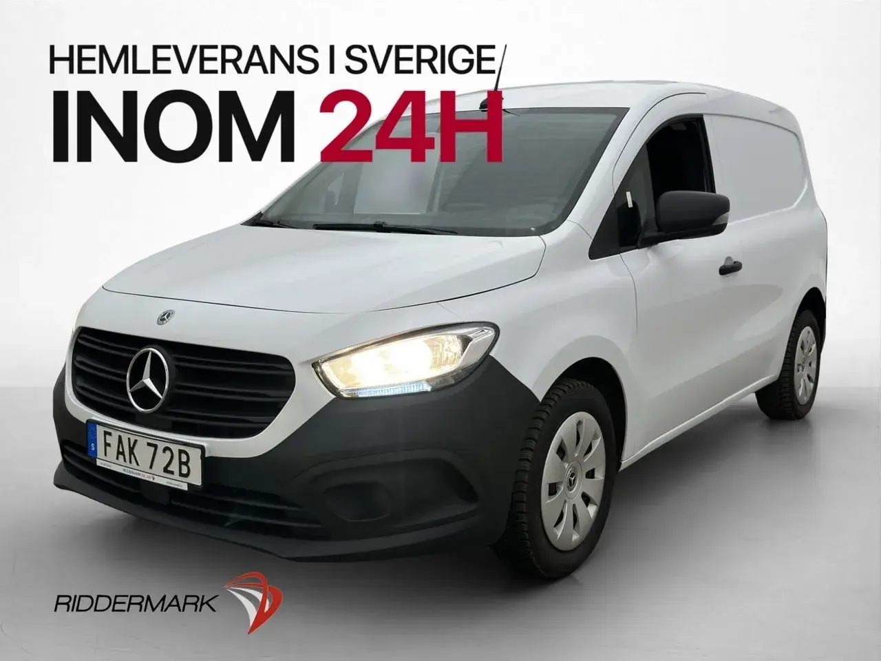 Vit Mercedes Citan, redo för leverans inom 24h i Sverige. Inga problem med denna transportbil!