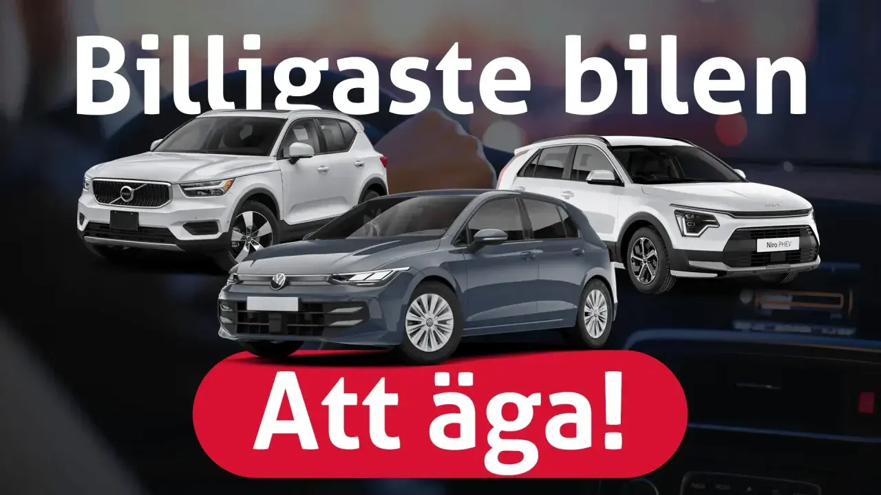 Jämför totalkostnad elbil vs diesel. Tre bilar visas: en Volvo, en VW och en Kia.