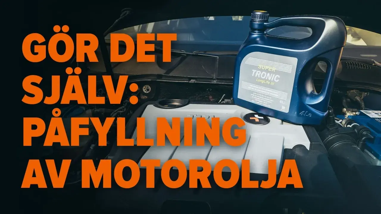 Gör det själv: påfyllning av motorolja. En flaska Super Tronic LongLife III olja står redo. Lär dig hur ofta ska man fylla på olja i bilen.