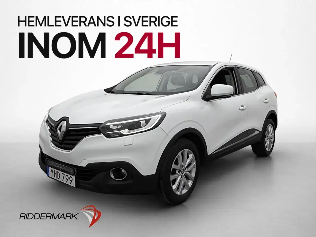 Vit Renault Kadjar, hemleverans i Sverige inom 24h. Inga problem med denna bil!