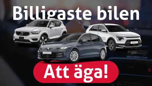 Jämför totalkostnad elbil vs diesel. Tre bilar visas: en Volvo, en VW och en Kia.